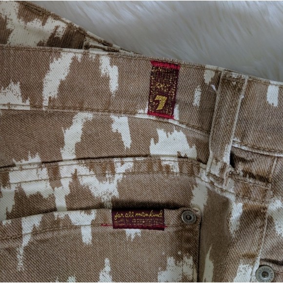7FAM Ikat Cropped Skinny Jean Toffee Giraffe 30 - Picture 5 of 8